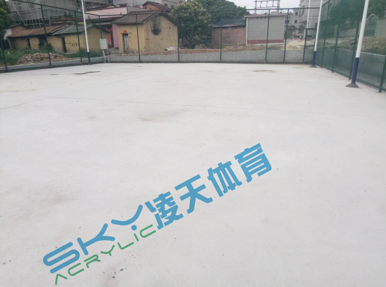 丙烯酸球场案例：广州市增城石迳村丙烯酸网球