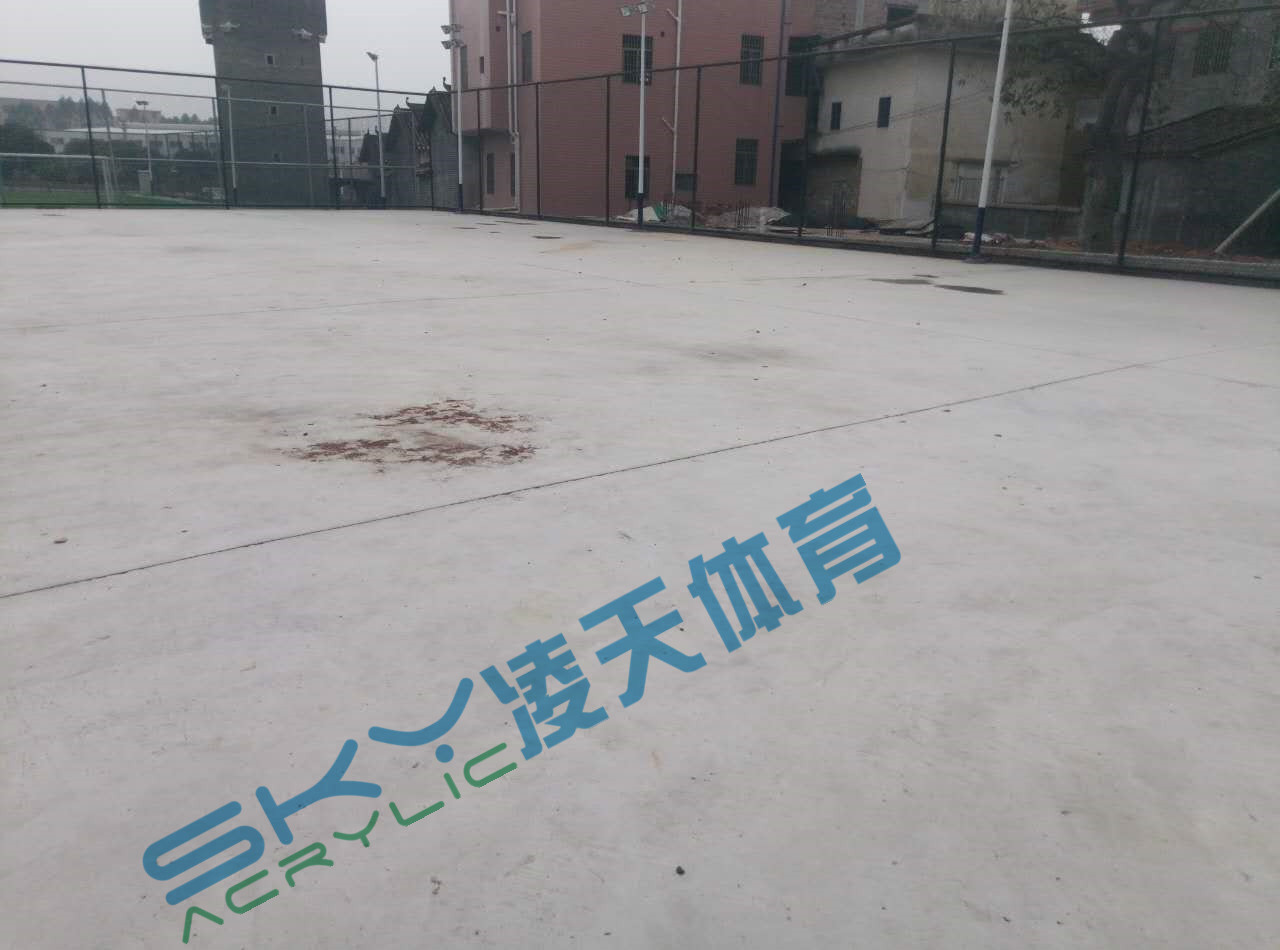 丙烯酸球场案例：广州市增城石迳村丙烯酸网球